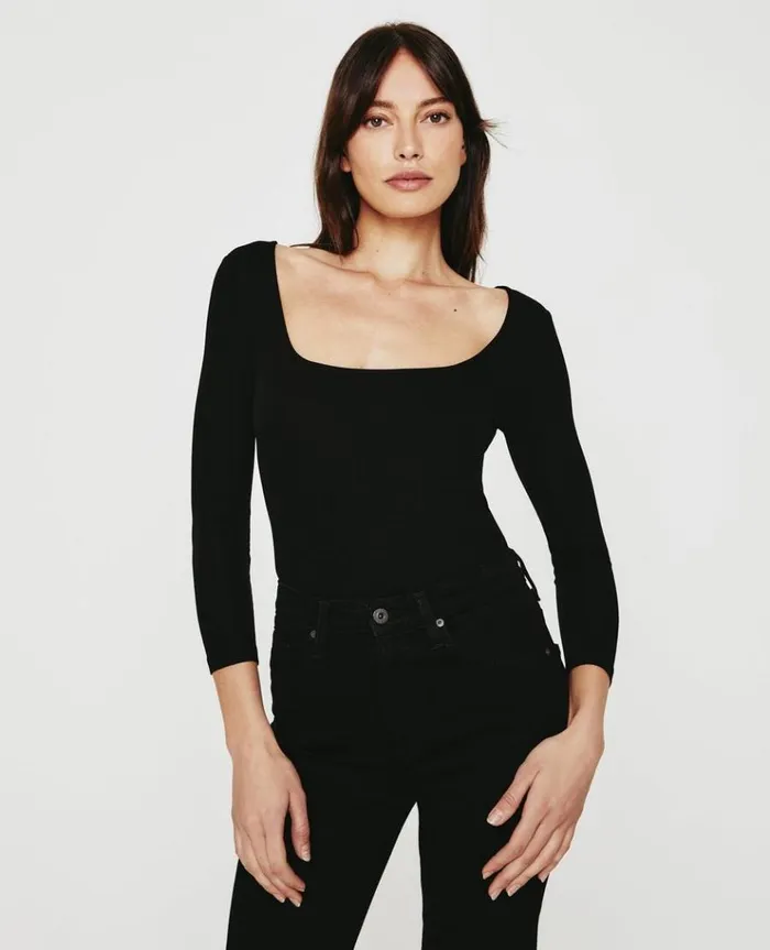 Women Tees and Tanks AG Jeans Brigitte Square Neck Tee True Black Women Tees and Tanks AG Jeans Brigitte Square Neck Tee True Black