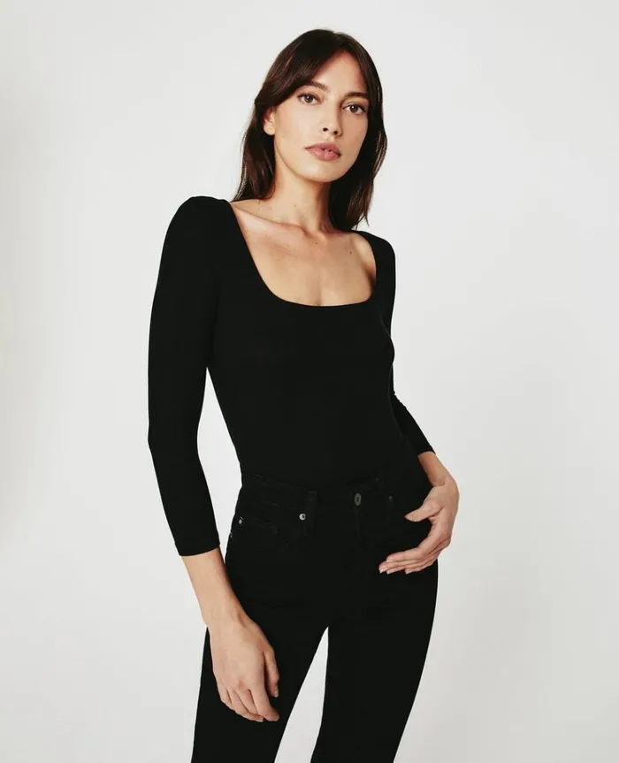 Women Tees and Tanks AG Jeans Brigitte Square Neck Tee True Black Women Tees and Tanks AG Jeans Brigitte Square Neck Tee True Black
