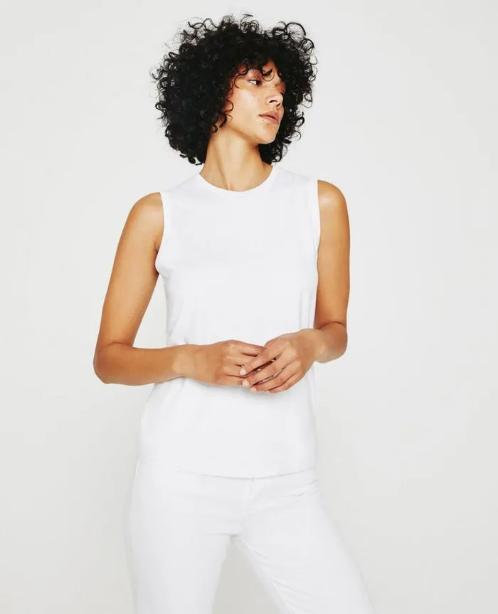 Women Tees and Tanks AG Jeans Jagger Muscle Tank True White