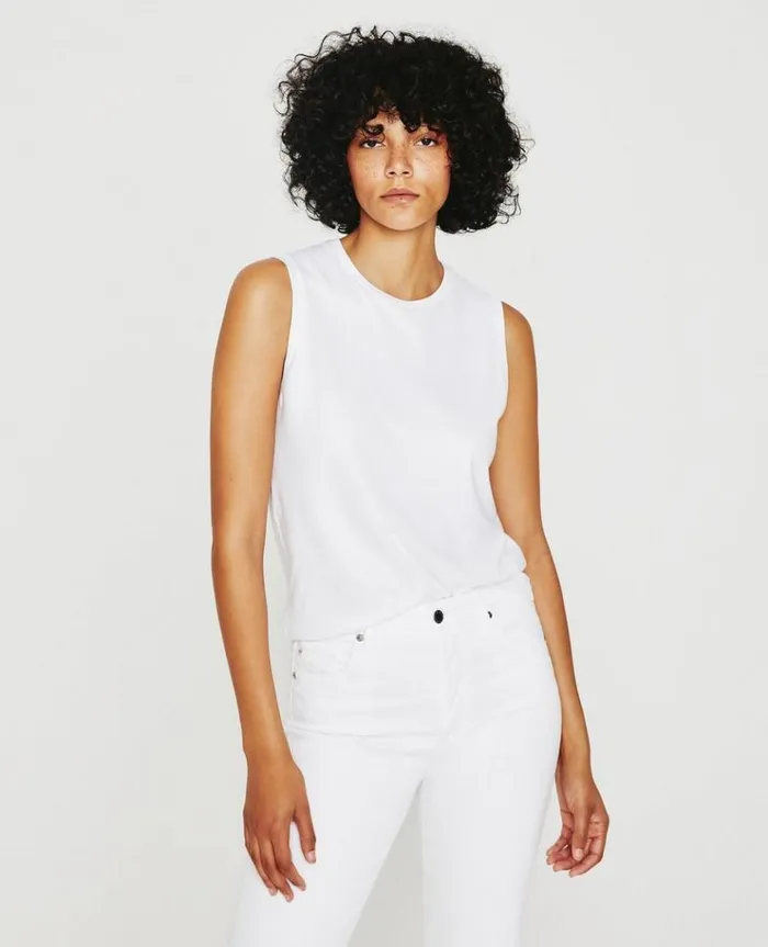 Women Tees and Tanks AG Jeans Jagger Muscle Tank True White Women Tees and Tanks AG Jeans Jagger Muscle Tank True White