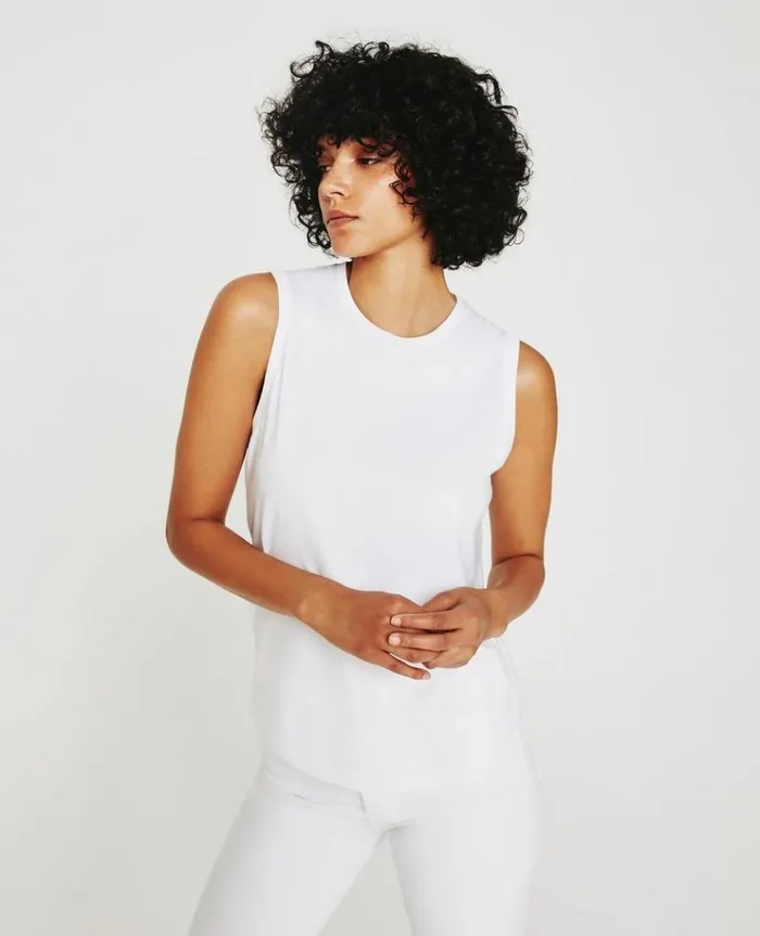 Women Tees and Tanks AG Jeans Jagger Muscle Tank True White Women Tees and Tanks AG Jeans Jagger Muscle Tank True White