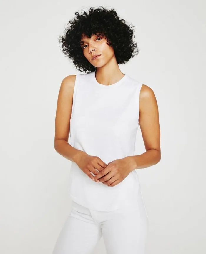 Women Tees and Tanks AG Jeans Jagger Muscle Tank True White Women Tees and Tanks AG Jeans Jagger Muscle Tank True White