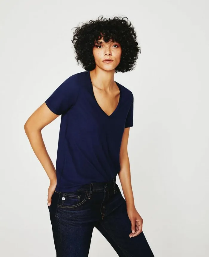 Women Tees and Tanks AG Jeans Jagger Vee Deep Navy
