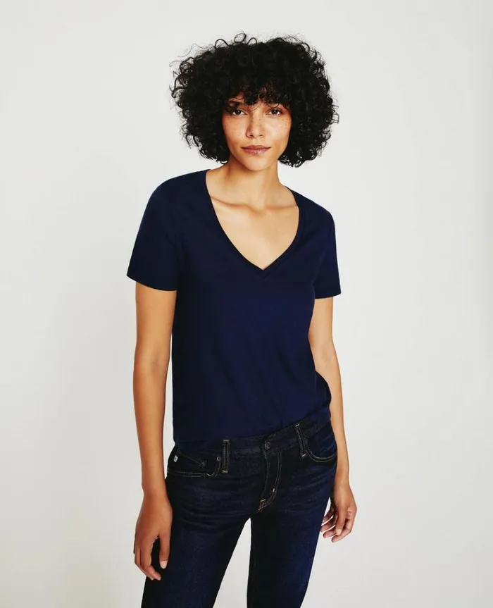 Women Tees and Tanks AG Jeans Jagger Vee Deep Navy Women Tees and Tanks AG Jeans Jagger Vee Deep Navy