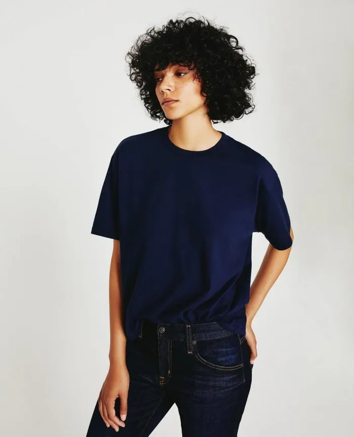 Women Tees and Tanks AG Jeans Karter ExBoyfriend Deep Navy