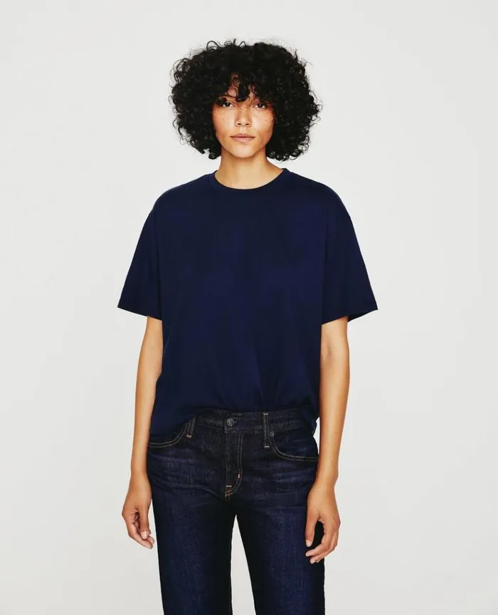 Women Tees and Tanks AG Jeans Karter ExBoyfriend Deep Navy Women Tees and Tanks AG Jeans Karter ExBoyfriend Deep Navy