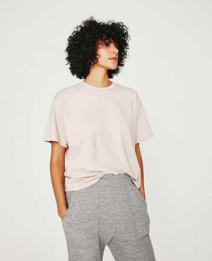 Women Tees and Tanks AG Jeans Karter ExBoyfriend Vintage Pink