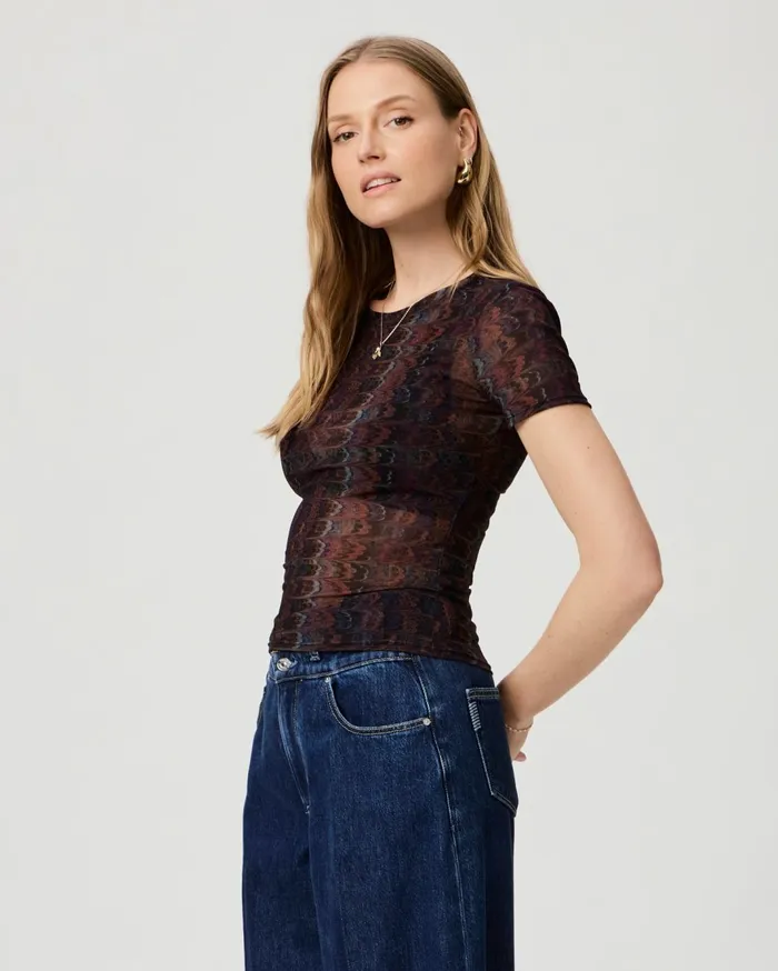 Women Tees and Tanks PAIGE Exclusive Fiora Tee 8211 Navy Multi Women Tees and Tanks PAIGE Exclusive Fiora Tee 8211 Navy Multi