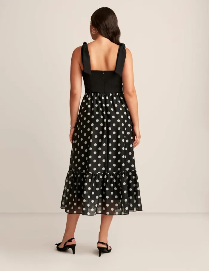 Women Tie Strap Midi Dress Anthraciteamethyst Anne Klein Dresses and Jumpsuits