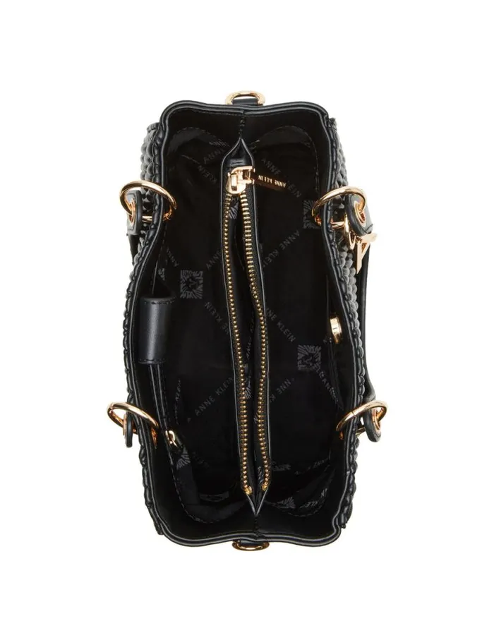 Women Top Handle Satchel Black Anne Klein Crossbody Bags