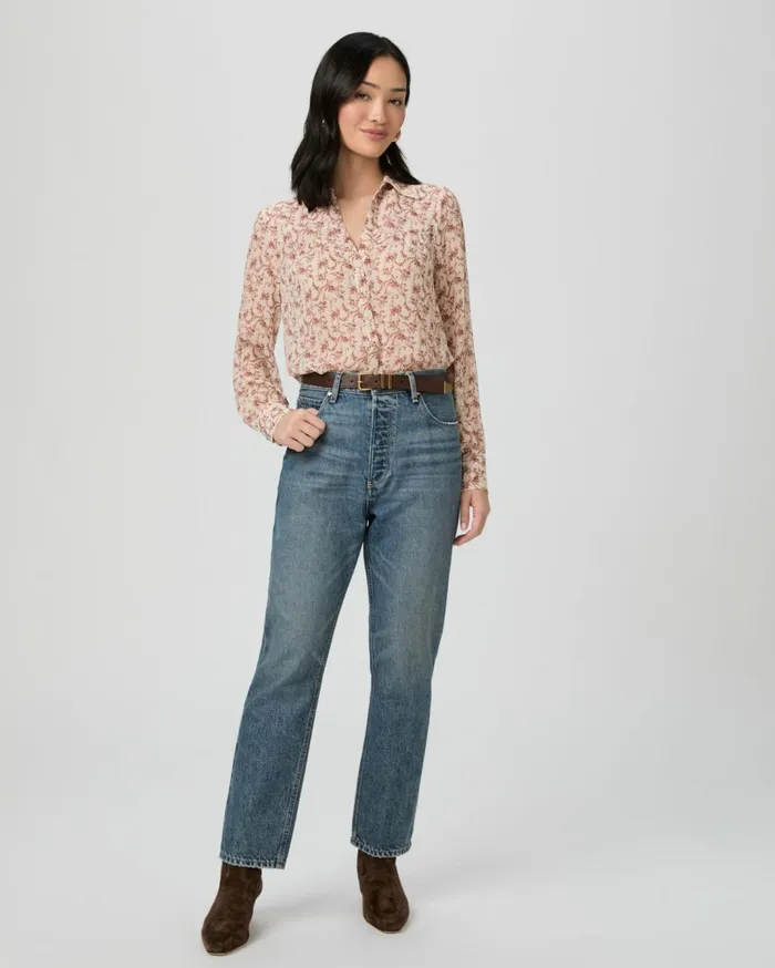 Women Tops and Blouses PAIGE Gardener Blouse 8211 CreamFlagstone Silk Women Tops and Blouses PAIGE Gardener Blouse 8211 CreamFlagstone Silk