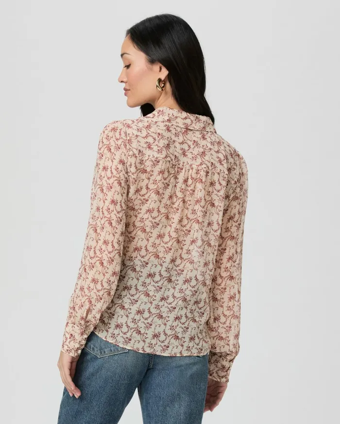 Women Tops and Blouses PAIGE Gardener Blouse 8211 CreamFlagstone Silk Women Tops and Blouses PAIGE Gardener Blouse 8211 CreamFlagstone Silk