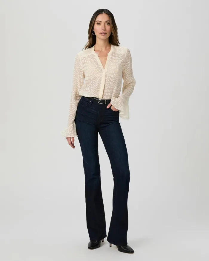 Women Tops and Blouses PAIGE Pepita Blouse 8211 Latte Foam Silk Women Tops and Blouses PAIGE Pepita Blouse 8211 Latte Foam Silk