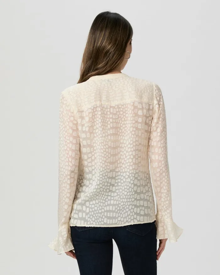 Women Tops and Blouses PAIGE Pepita Blouse 8211 Latte Foam Silk Women Tops and Blouses PAIGE Pepita Blouse 8211 Latte Foam Silk