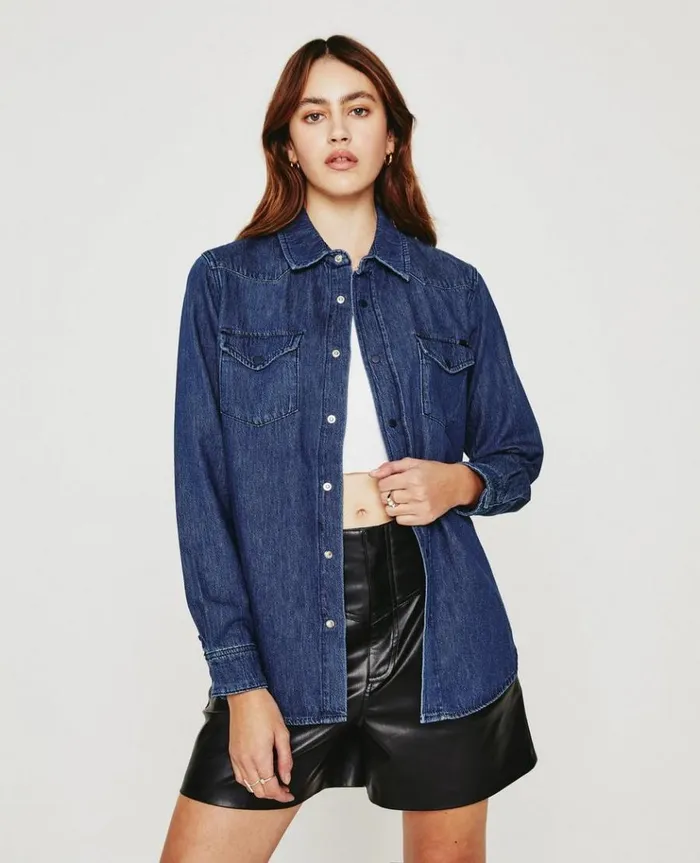 Women Tops and Shirts AG Jeans Dakotah Shirt Nocturnal