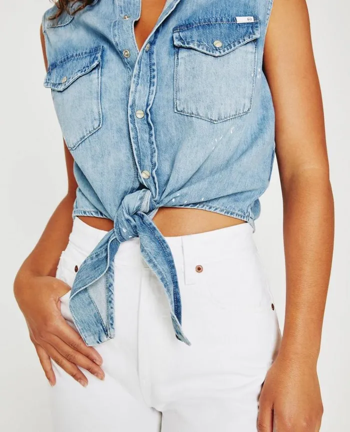 Women Tops and Shirts AG Jeans Dakotah Tie Waverly Drive Women Tops and Shirts AG Jeans Dakotah Tie Waverly Drive
