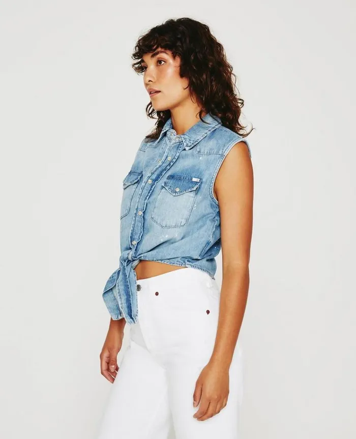 Women Tops and Shirts AG Jeans Dakotah Tie Waverly Drive Women Tops and Shirts AG Jeans Dakotah Tie Waverly Drive