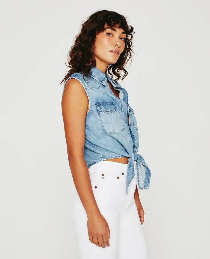 Women Tops and Shirts AG Jeans Dakotah Tie Waverly Drive Women Tops and Shirts AG Jeans Dakotah Tie Waverly Drive