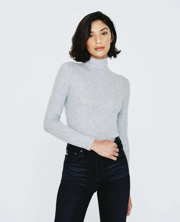 Women Tops and Shirts AG Jeans Edie LS Turtleneck Heather Grey