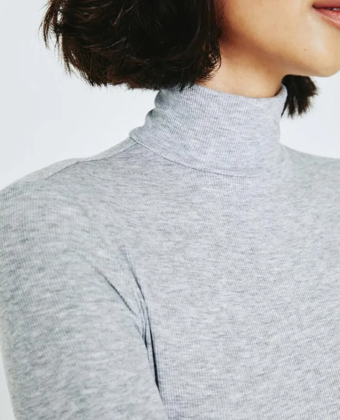 Women Tops and Shirts AG Jeans Edie LS Turtleneck Heather Grey Women Tops and Shirts AG Jeans Edie LS Turtleneck Heather Grey