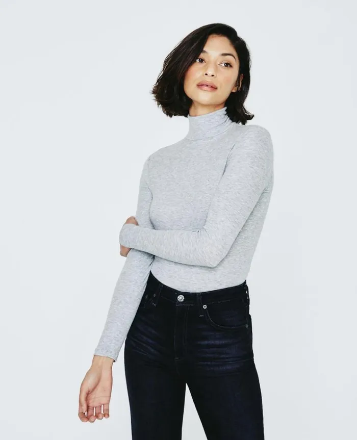 Women Tops and Shirts AG Jeans Edie LS Turtleneck Heather Grey Women Tops and Shirts AG Jeans Edie LS Turtleneck Heather Grey