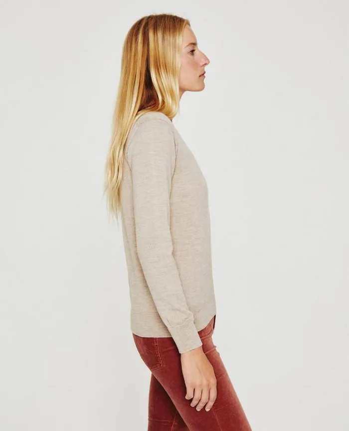 Women Tops and Shirts AG Jeans Zuri Crew Oatmilk Women Tops and Shirts AG Jeans Zuri Crew Oatmilk