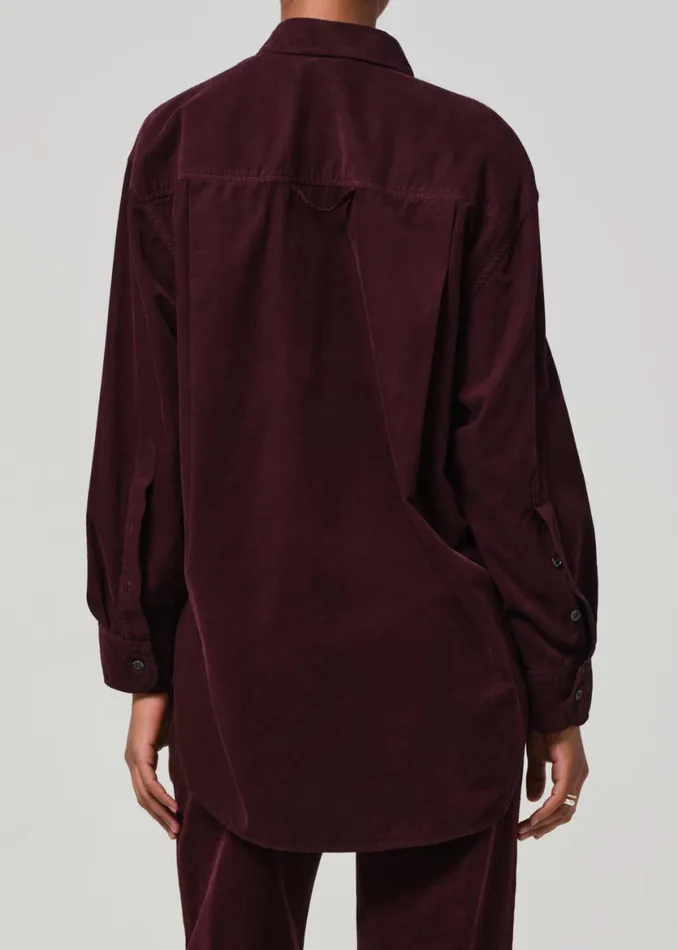 Women Tops Citizens Of Humanity Kayla Shirt Corduroy Bordeaux