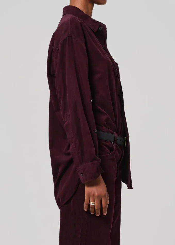 Women Tops Citizens Of Humanity Kayla Shirt Corduroy Bordeaux