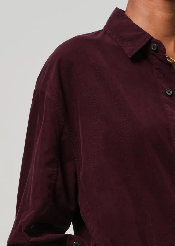 Women Tops Citizens Of Humanity Kayla Shirt Corduroy Bordeaux