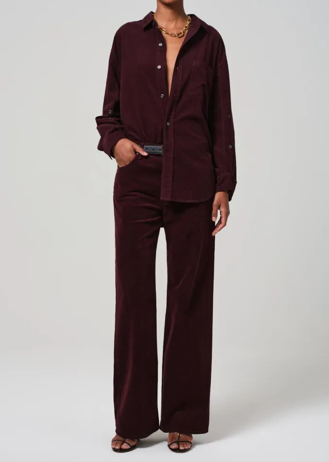 Women Tops Citizens Of Humanity Kayla Shirt Corduroy Bordeaux