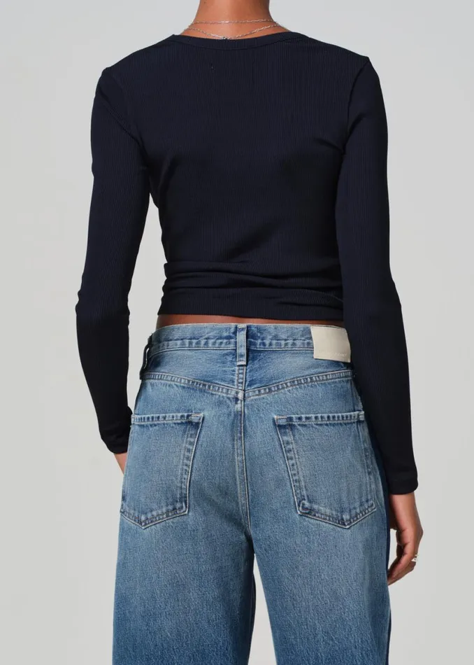 Women Tops Citizens Of Humanity Rumi Scoop Neck Navy