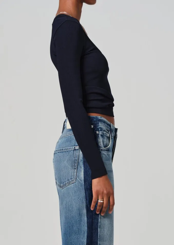 Women Tops Citizens Of Humanity Rumi Scoop Neck Navy