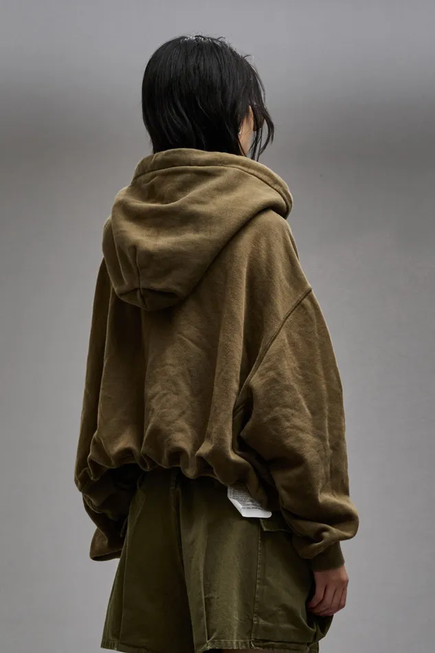 Women Tops R13 Balloon Popover Hoodie 8211 Dark Olive