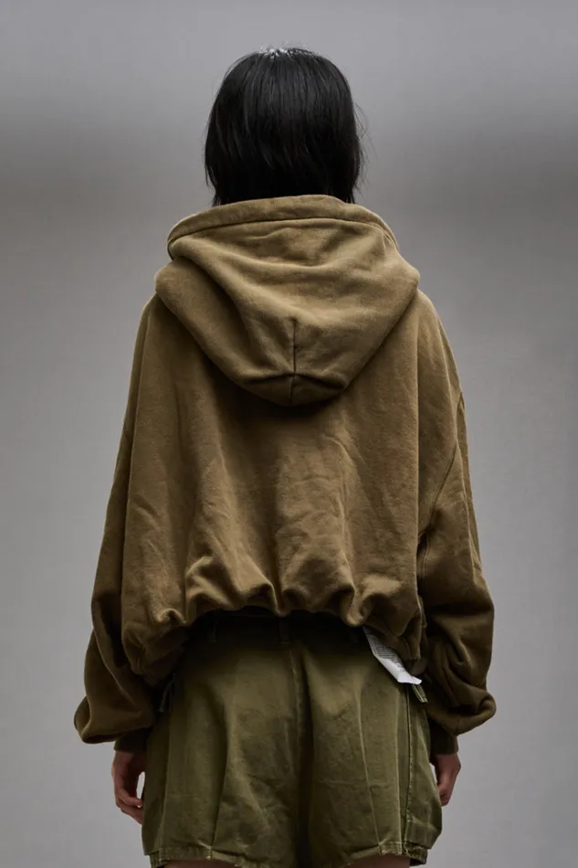 Women Tops R13 Balloon Popover Hoodie 8211 Dark Olive