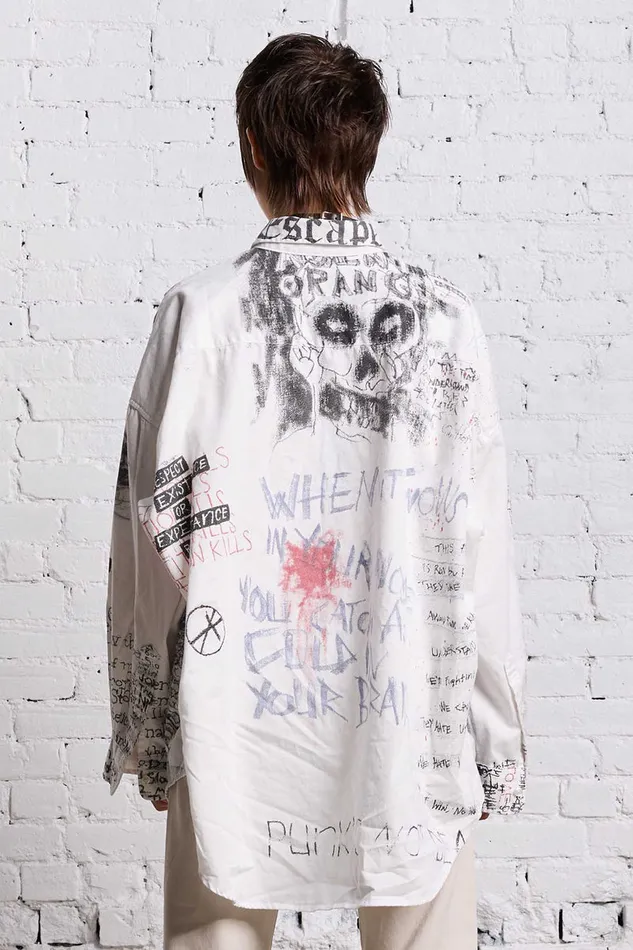 Women Tops R13 Drop Neck Shirt 8211 Sketchbook