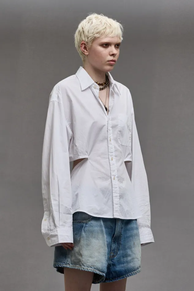 Women Tops R13 Open Back Shirt 8211 White