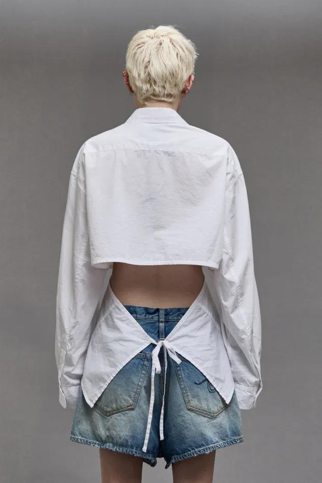 Women Tops R13 Open Back Shirt 8211 White