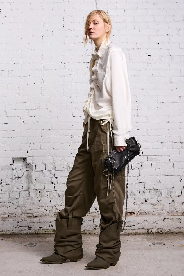Women Tops R13 Shirred Boyfriend Shirt 8211 White