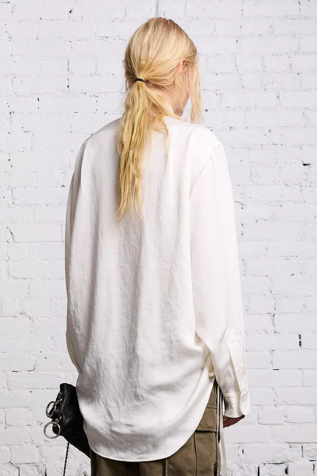 Women Tops R13 Shirred Boyfriend Shirt 8211 White