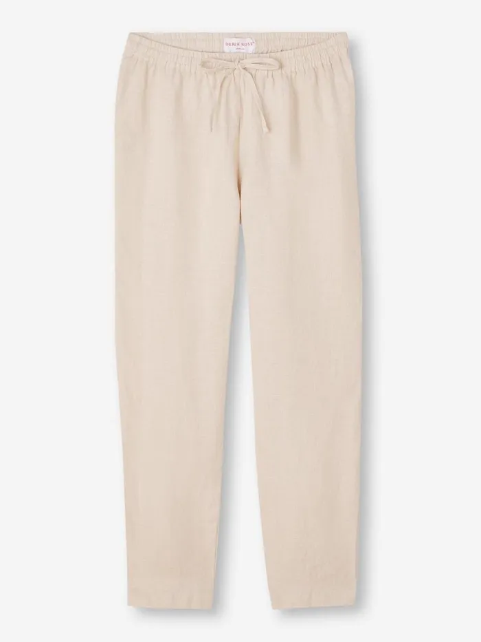 Women Trousers Vienna Linen Sand Derek Rose Casual Pants