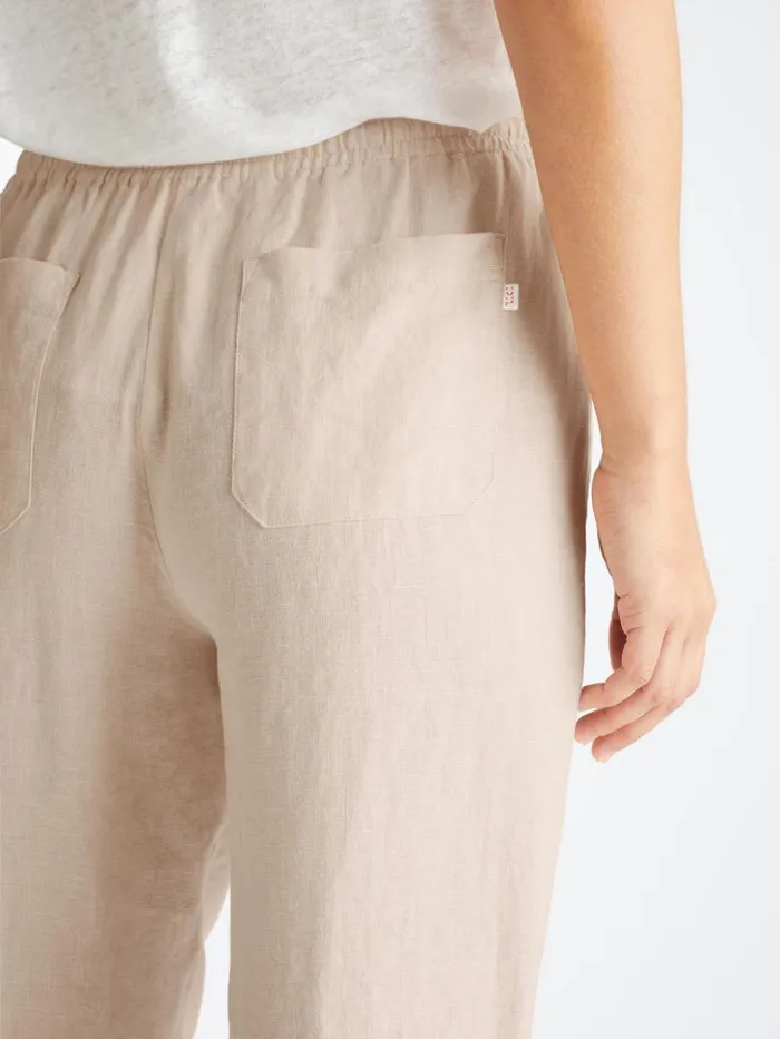 Women Trousers Vienna Linen Sand Derek Rose Casual Pants