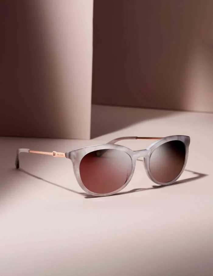 Women Vintage Rounded Rectangle Sunglasses Grey Marble Anne Klein Sunglasses