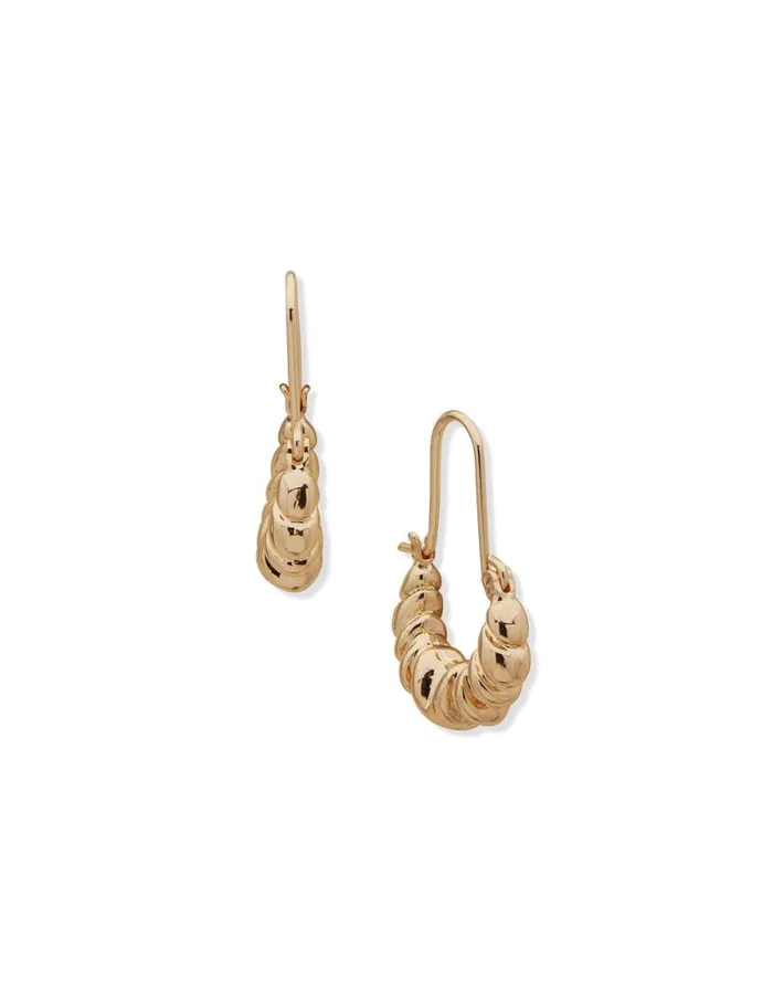 Women Weave Elongated Hoop Earrings Anne Klein Pierced Earrings