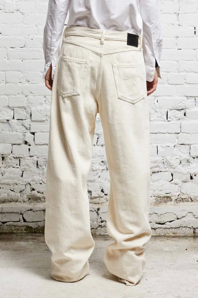 Women Wide Leg R13 D039arcy Loose Jean 8211 Koze Ecru