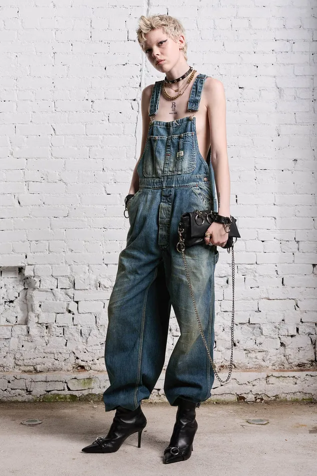 Women Wide Leg R13 D039arcy Overall 8211 Clinton Blue