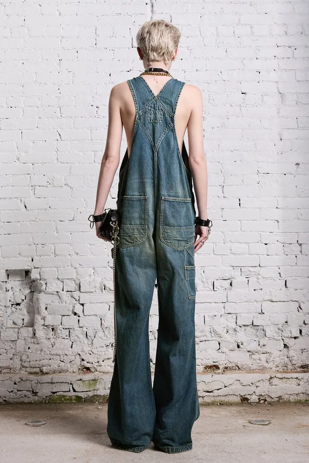 Women Wide Leg R13 D039arcy Overall 8211 Clinton Blue