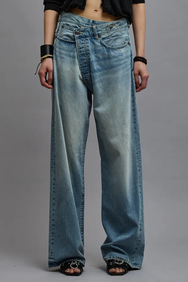 Women Wide Leg R13 Wide Leg Crossover 8211 Haven Blue