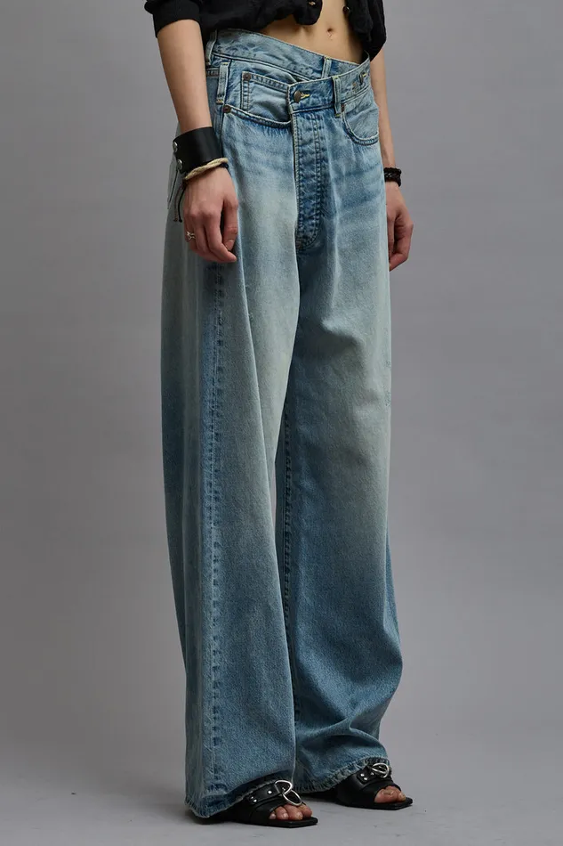 Women Wide Leg R13 Wide Leg Crossover 8211 Haven Blue