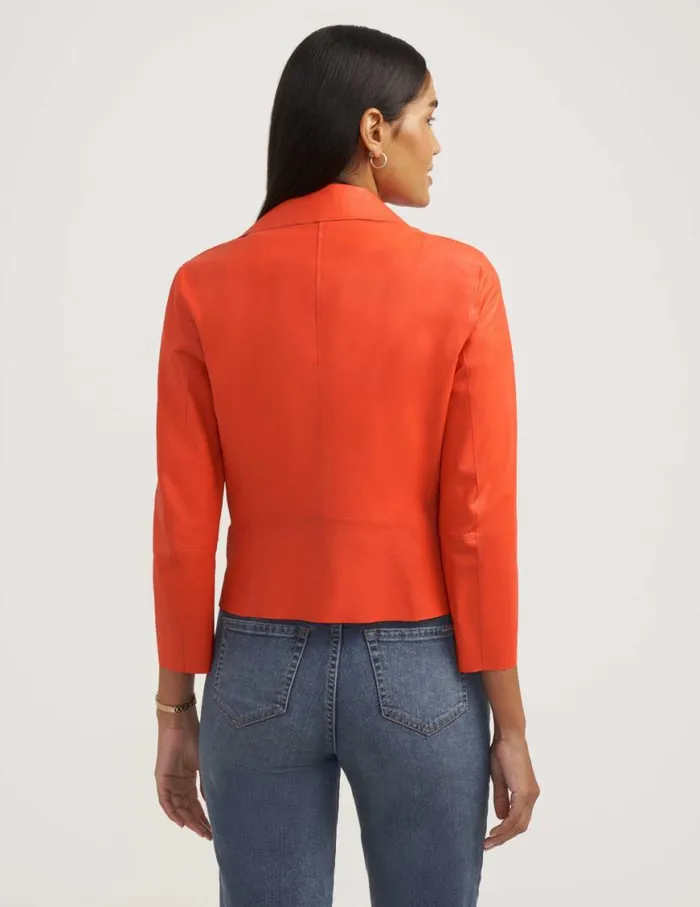 Women Zip Front Faux Leather Moto Jacket Sale Poppy Anne Klein Blazers and Jackets