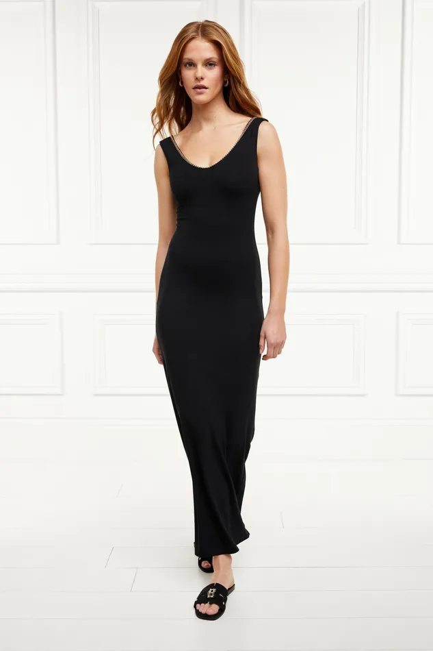 Womens Amber VNeck Maxi Dress Black Dresses Holland Cooper